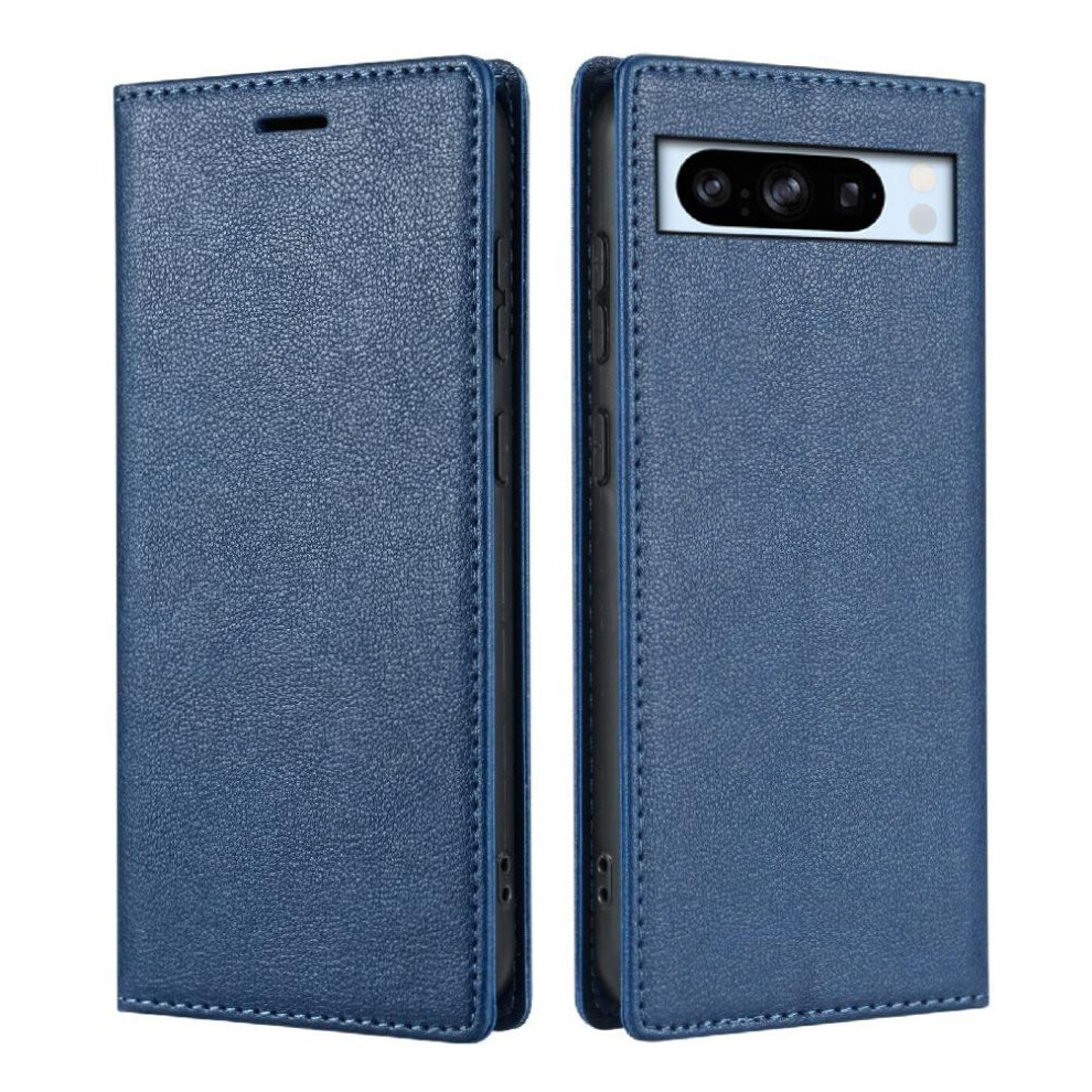 (Blue) Business Style Case For Google Pixel 8A Kickstand Magnetic Closure Shockproof Flip Case Card Holder Blue 764544202893