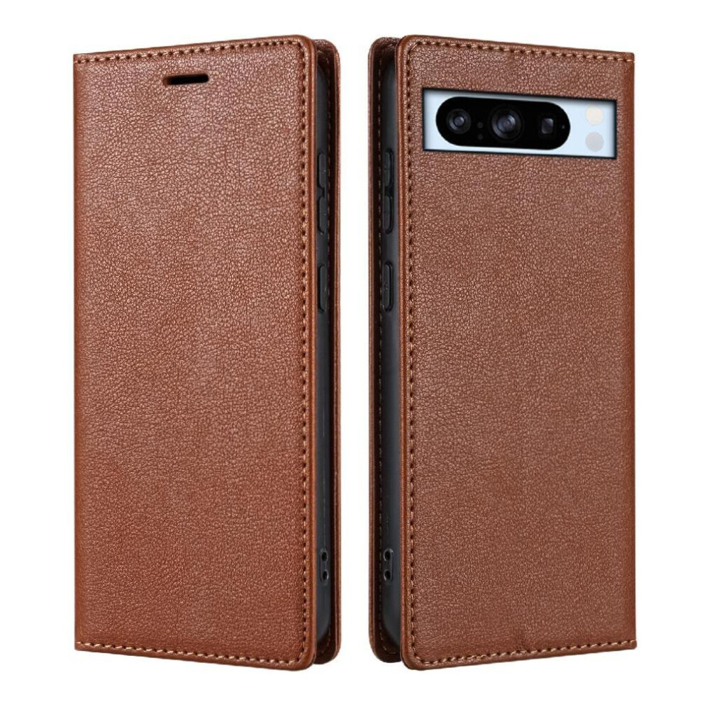 (Brown) Business Style Case For Google Pixel 8A Kickstand Magnetic Closure Shockproof Flip Case Card Holder Brown 764544202886