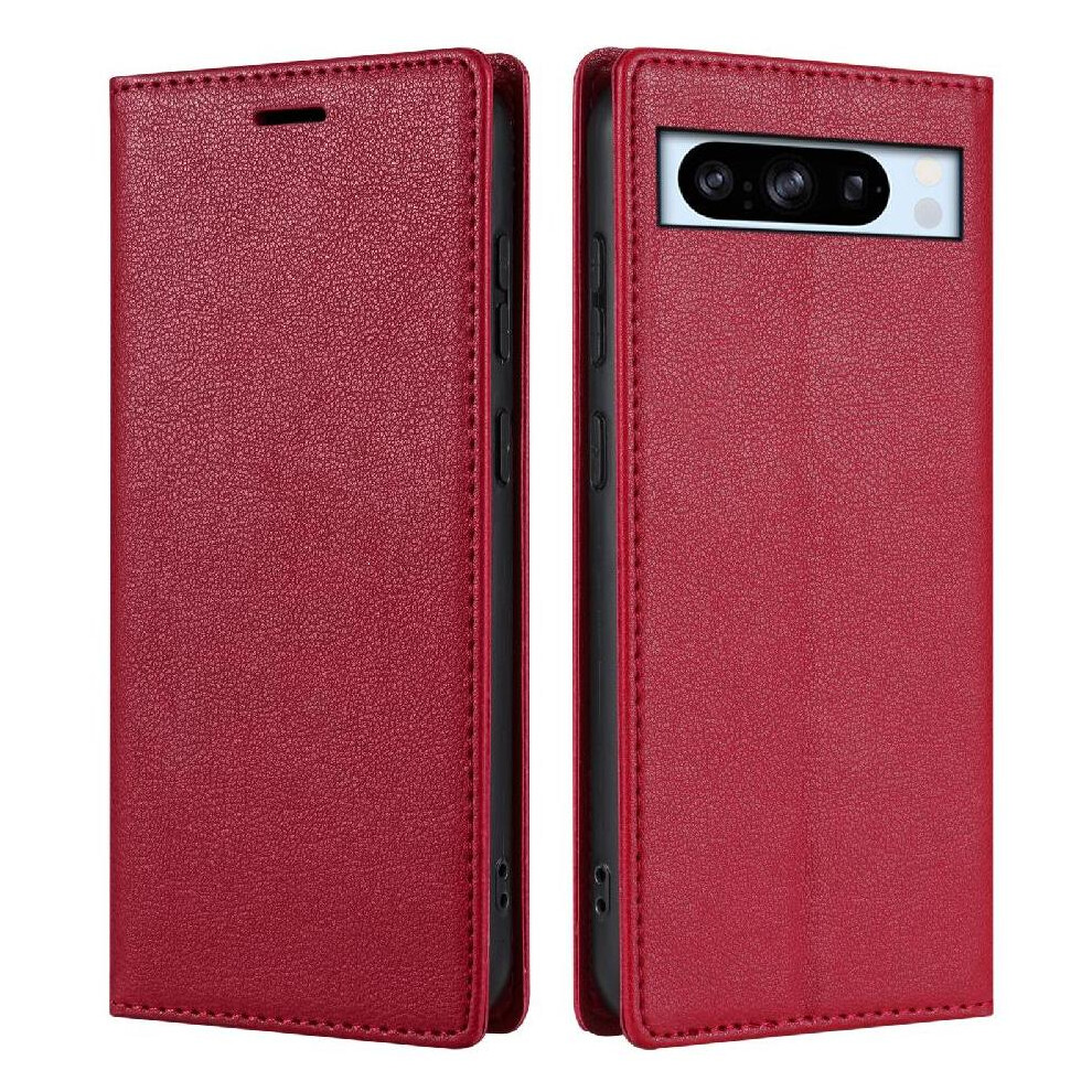 (Red) Business Style Case For Google Pixel 7A Shockproof Flip Case Kickstand Card Holder Magnetic Closure Red 764544202954