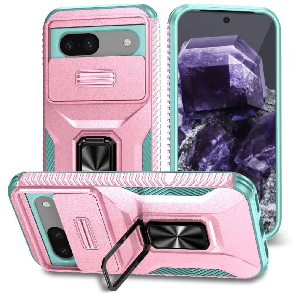(Soft ) Case For Google Pixel 8A Ring Hodler Lens Protection Car Magnet Shockproof Green 764544205696
