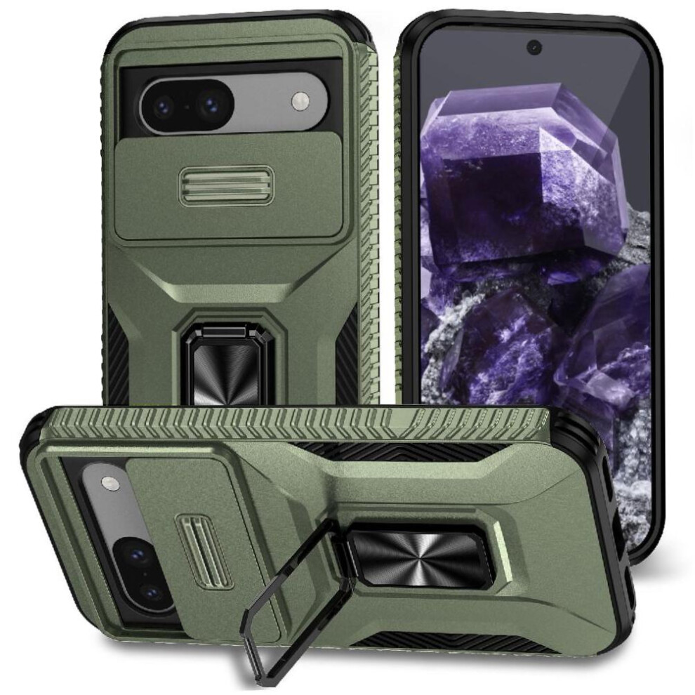 (Bottle ) Case For Google Pixel 8A Ring Hodler Lens Protection Car Magnet Shockproof Green 764544205719