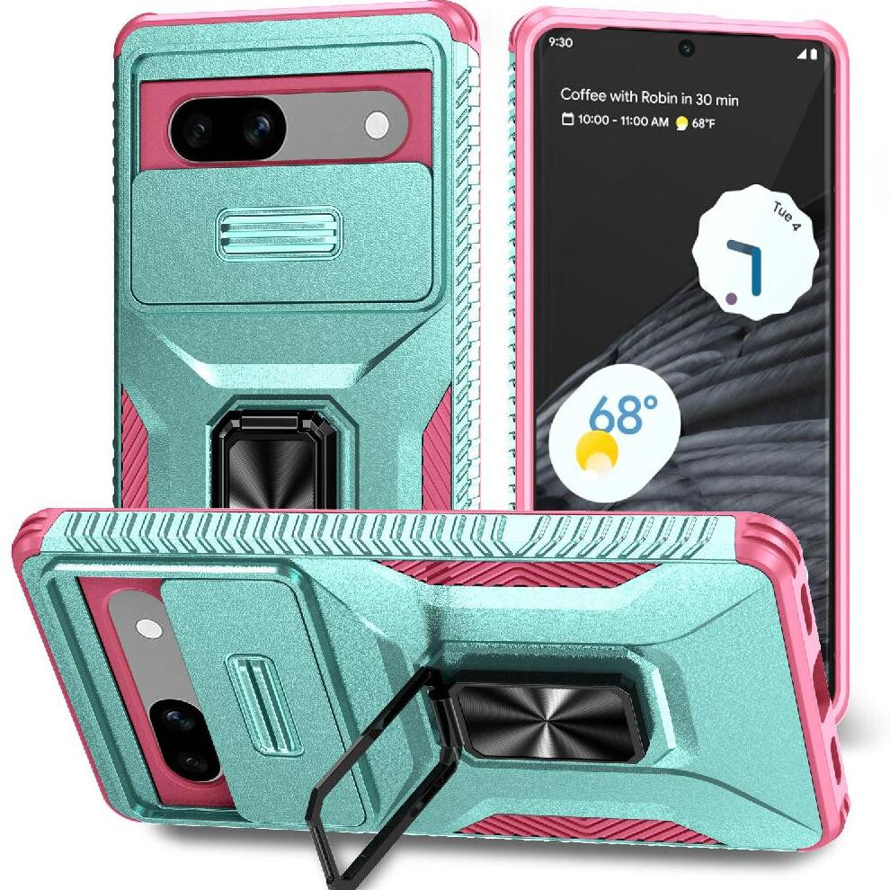 (Green) Case For Google Pixel 7A Lens Protection Ring Hodler Car Magnet Shockproof Green 764544205764