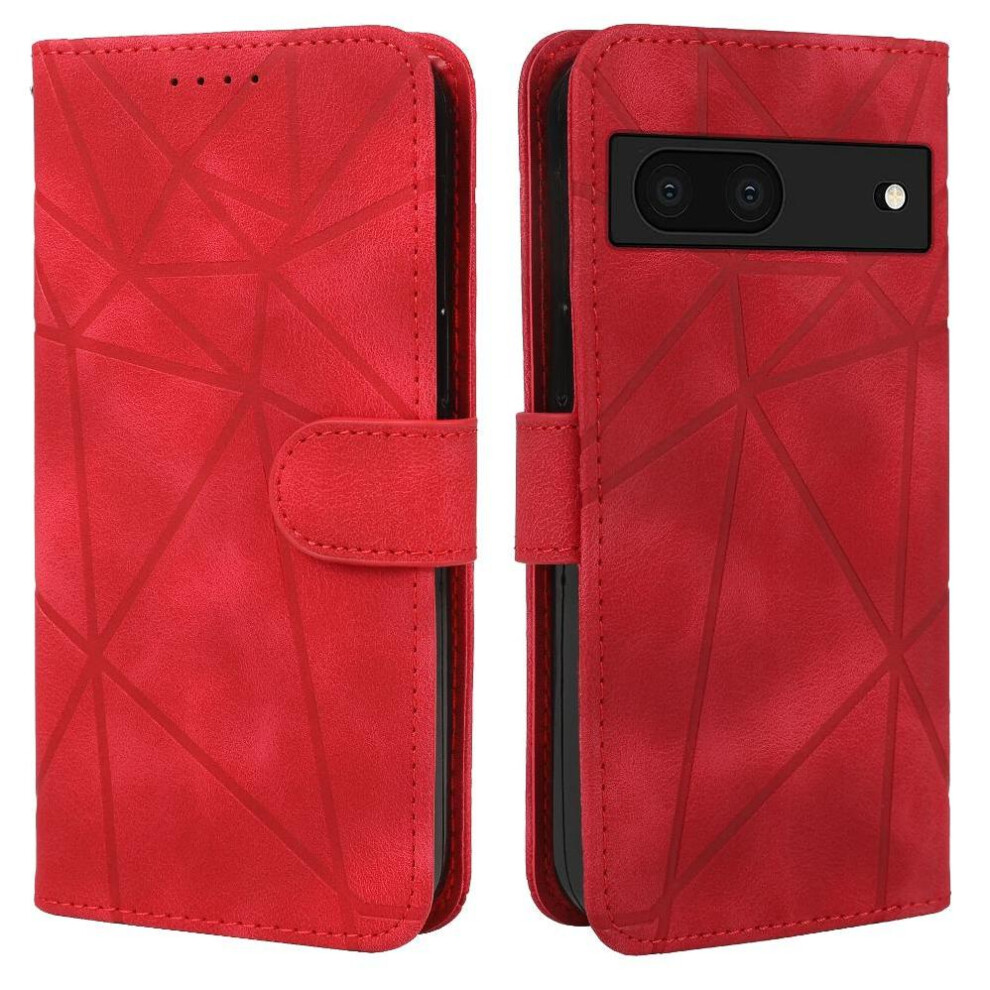 (Red) Flip Case For Google Pixel 8A Flip Unisex Stand Card Slot Red 764544205955