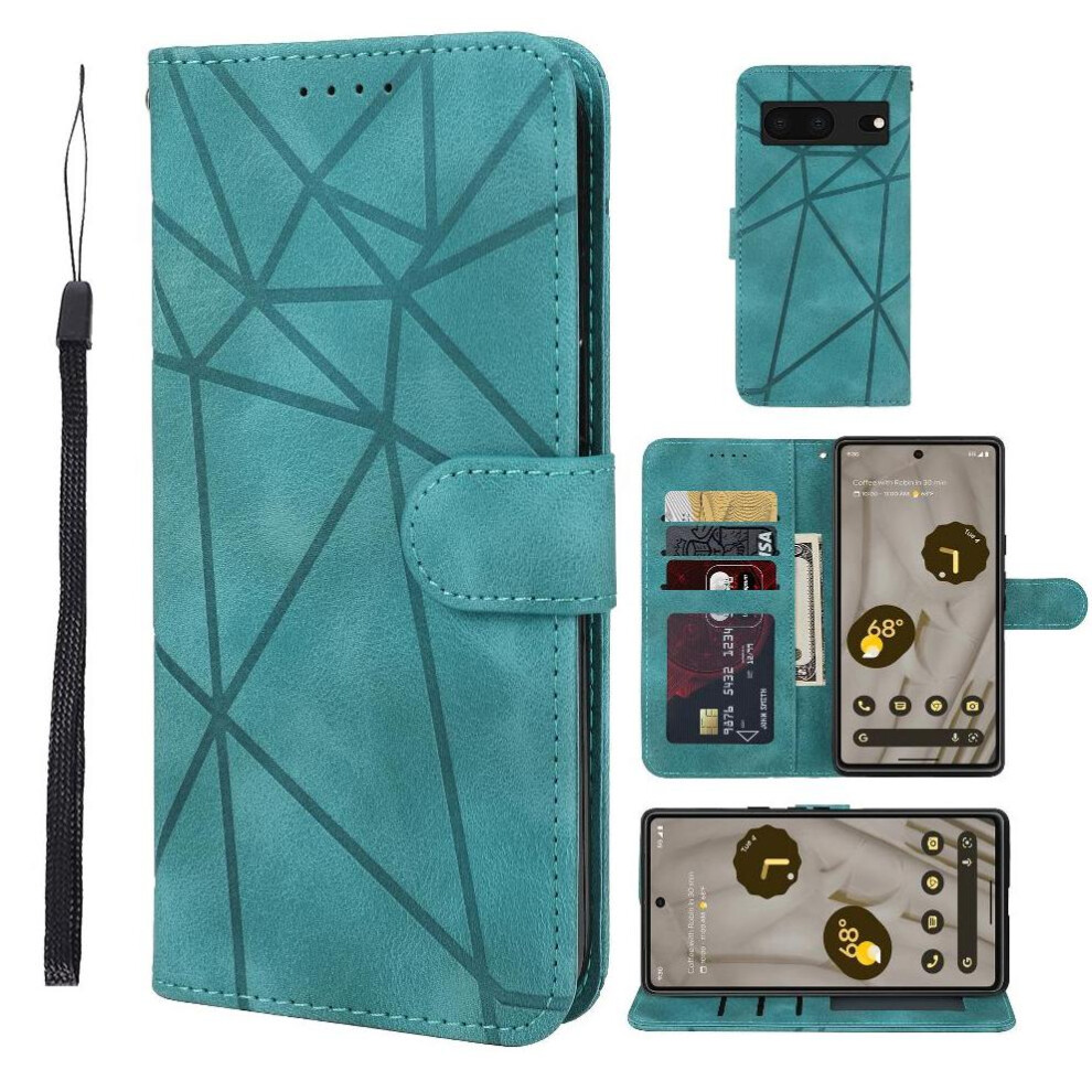 (Green) Flip Case For Google Pixel 7A Card Slot Flip Unisex Stand Green 764544206037