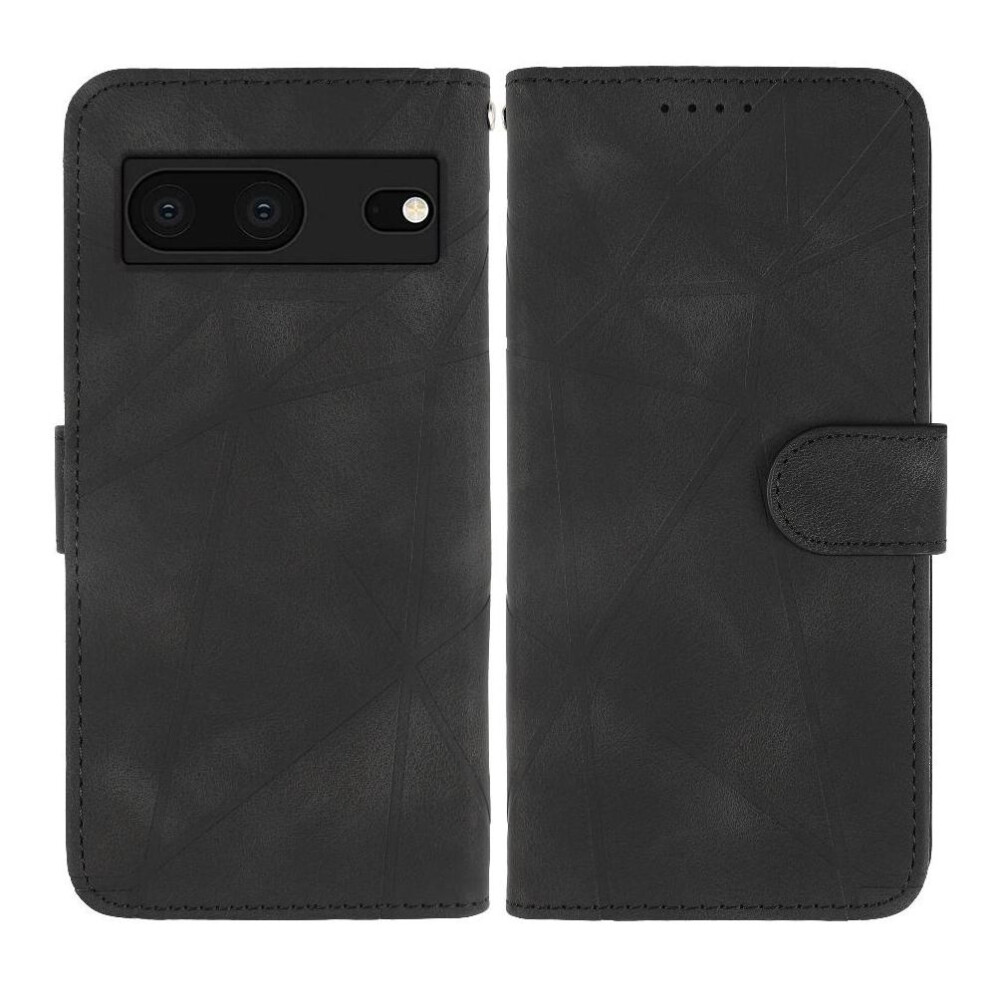 (Black) Flip Case For Google Pixel 7A Card Slot Flip Unisex Stand Black 764544206006