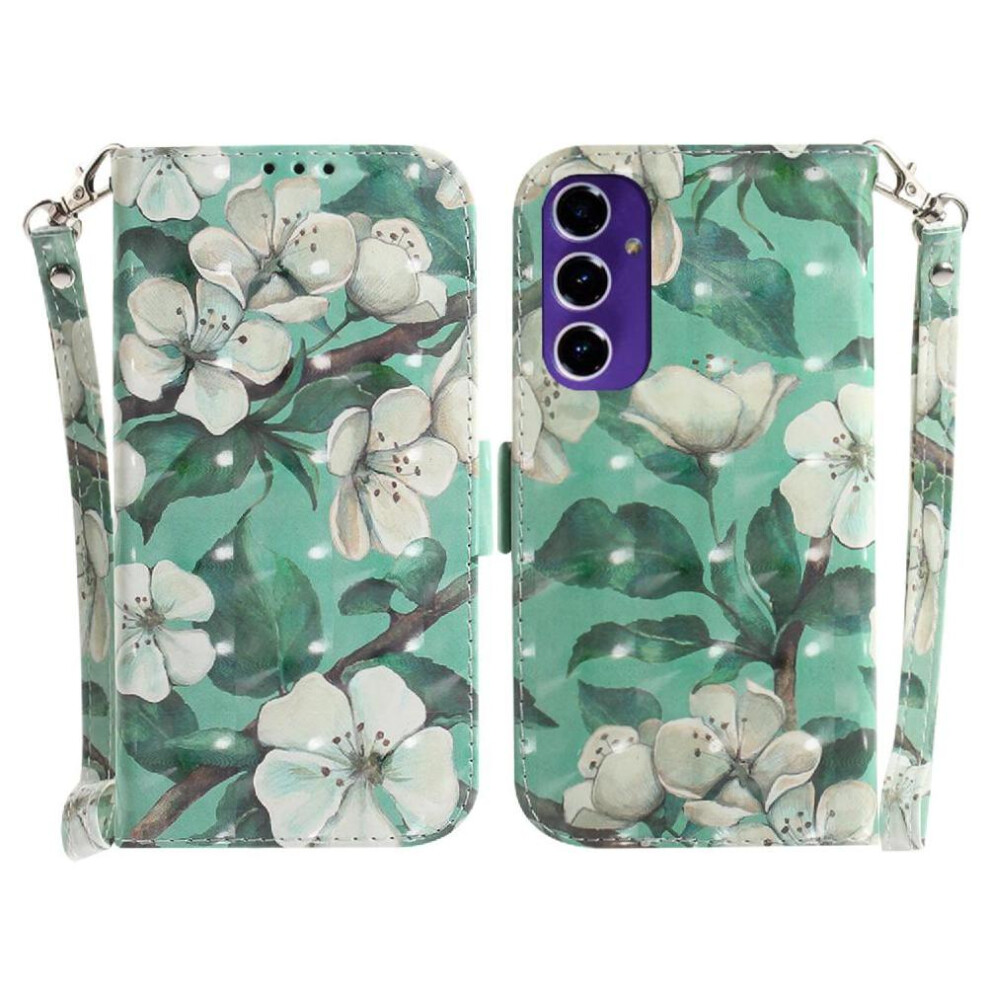(C11 ) 3D Painted Protective Case For Samsung Galaxy A16 Pu Leather Magnetic Closure Card Slots Wallet Lanyard 764544207478