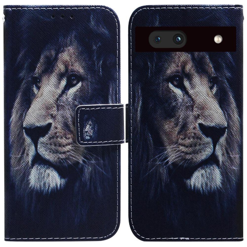(C6) Flip Case For Google Pixel 7A Card Slots Pu Leather Painted Magnetic Closure Wallet 764544208352