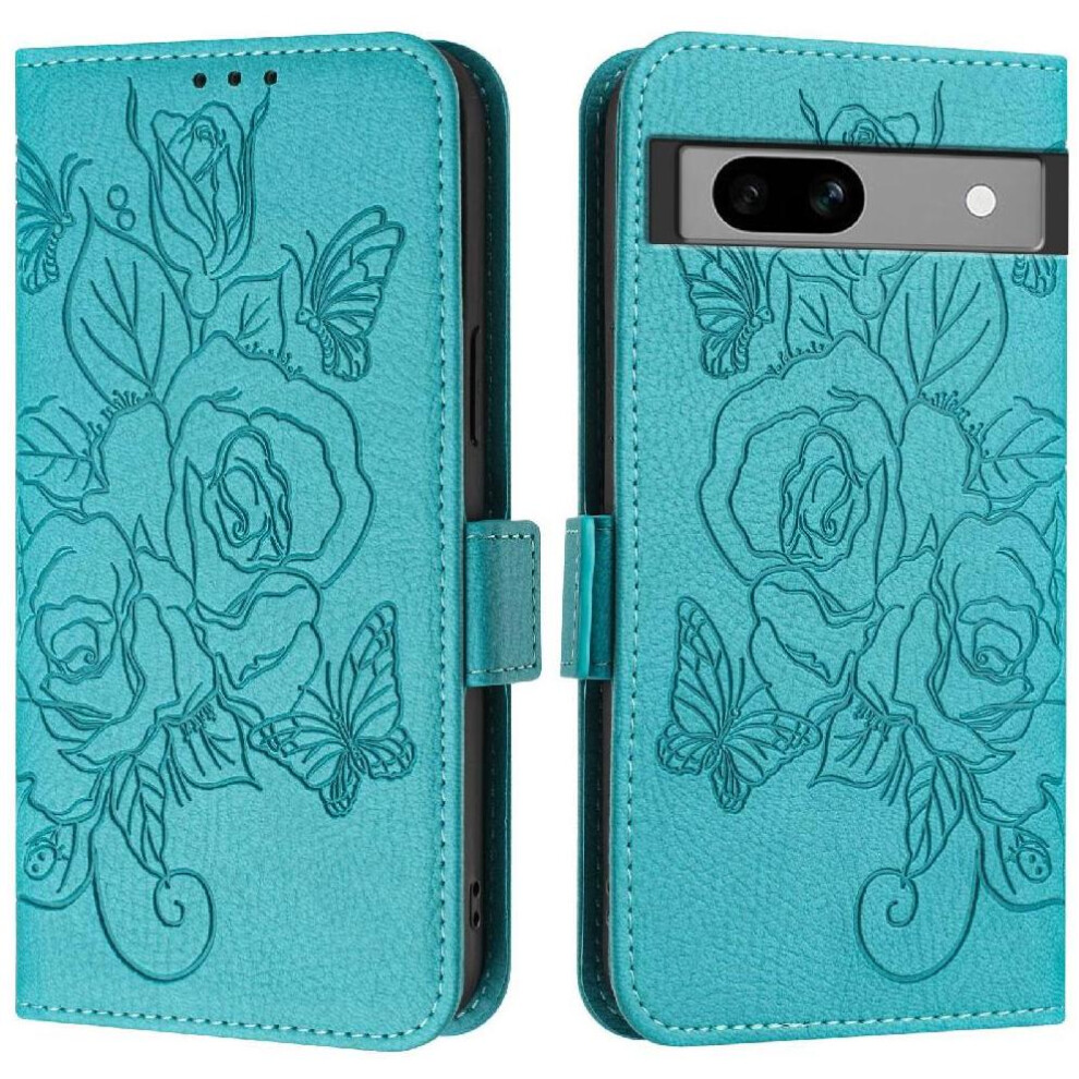 (Light ) Case For Google Pixel 7A Pu Leather Magnetic Wallet With Credit Card Slot Blue 764544208178