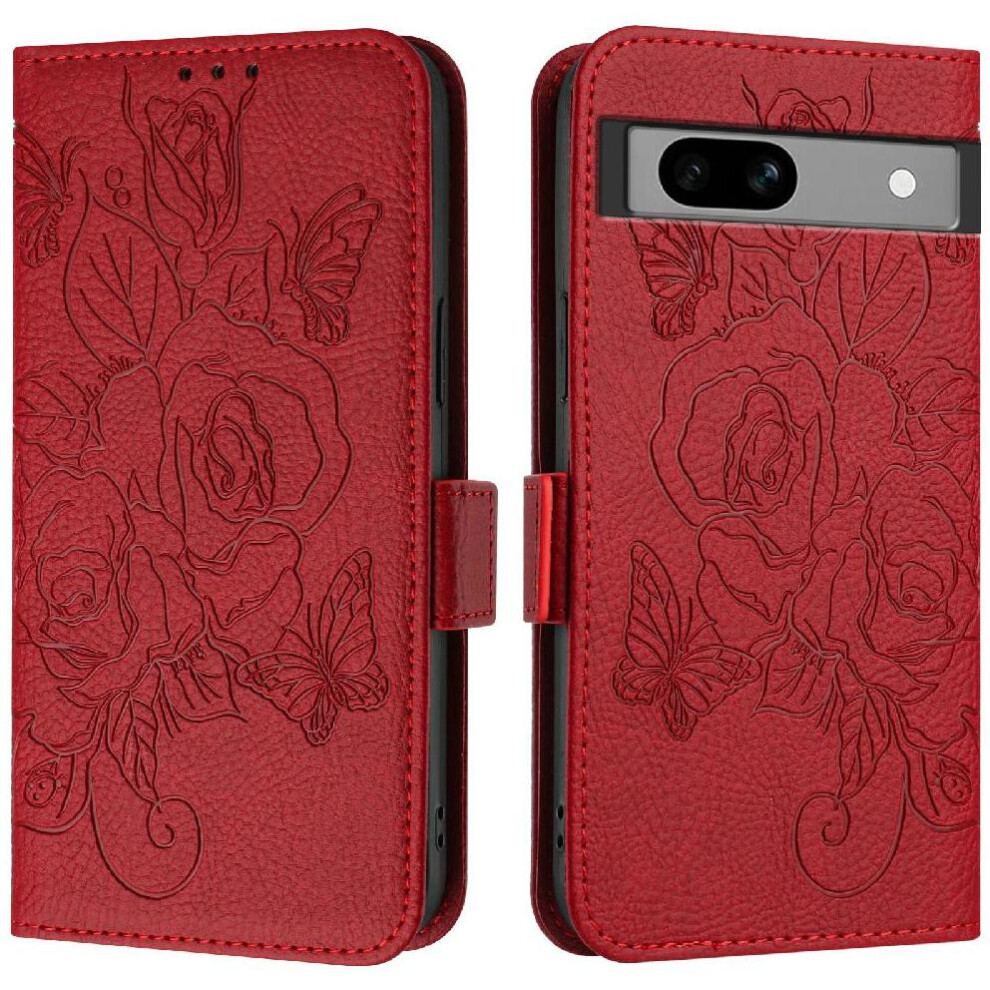 (Red) Case For Google Pixel 7A Pu Leather Magnetic Wallet With Credit Card Slot Red 764544208161