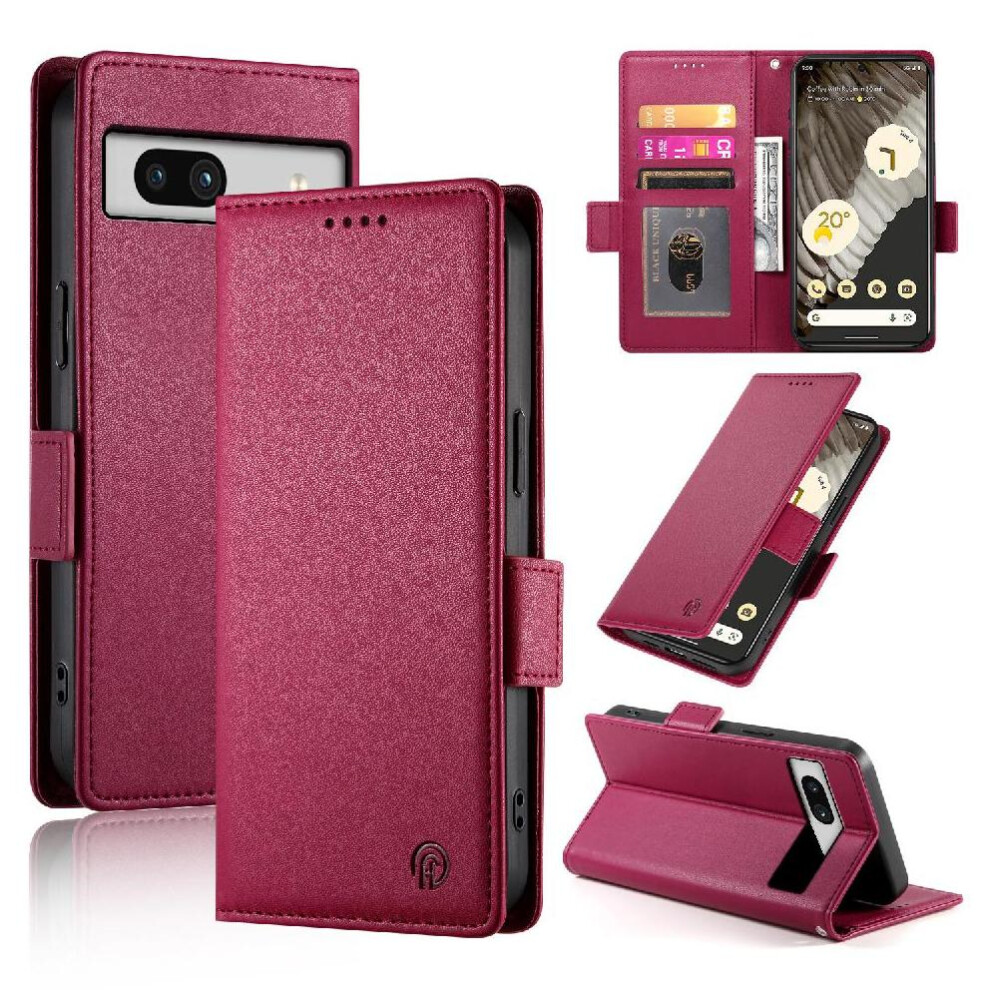 (Red) Flip Case For Google Pixel 7A Daily Use Business Flip Wallet Card Slots Red 764544208703