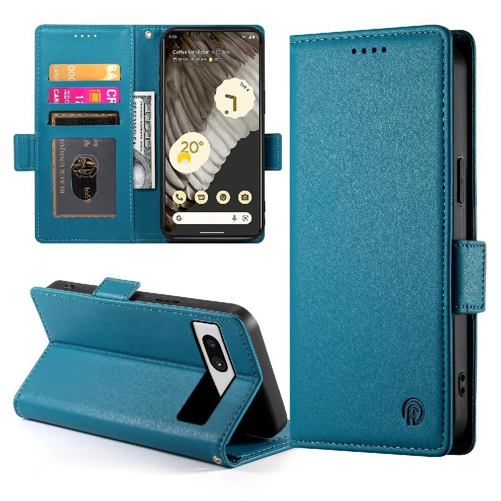 (Blue) Flip Case For Google Pixel 7A Daily Use Business Flip Wallet Card Slots Blue 764544208710