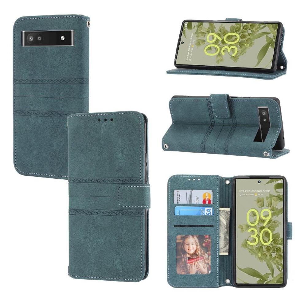 (Green) Flip Case For Google Pixel 7A Wallet Case Shockproof Protective Magnetic Closure Pu Leather Kickstand Green 764544210645