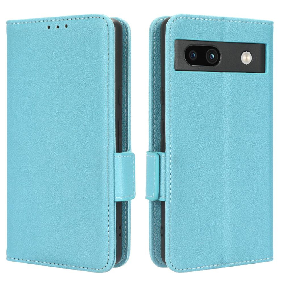 Gangxun (Light ) Case For Google Pixel 7A Wallet Magnetic Side Buckle Card Slots Holder Pu Leather Blue