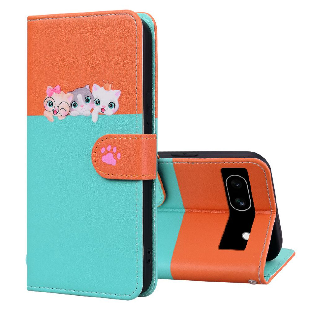(Blue) Case For Google Pixel 7A Leather Case Simple Business Flip Cover Wallet Shockproof Blue 764544210799
