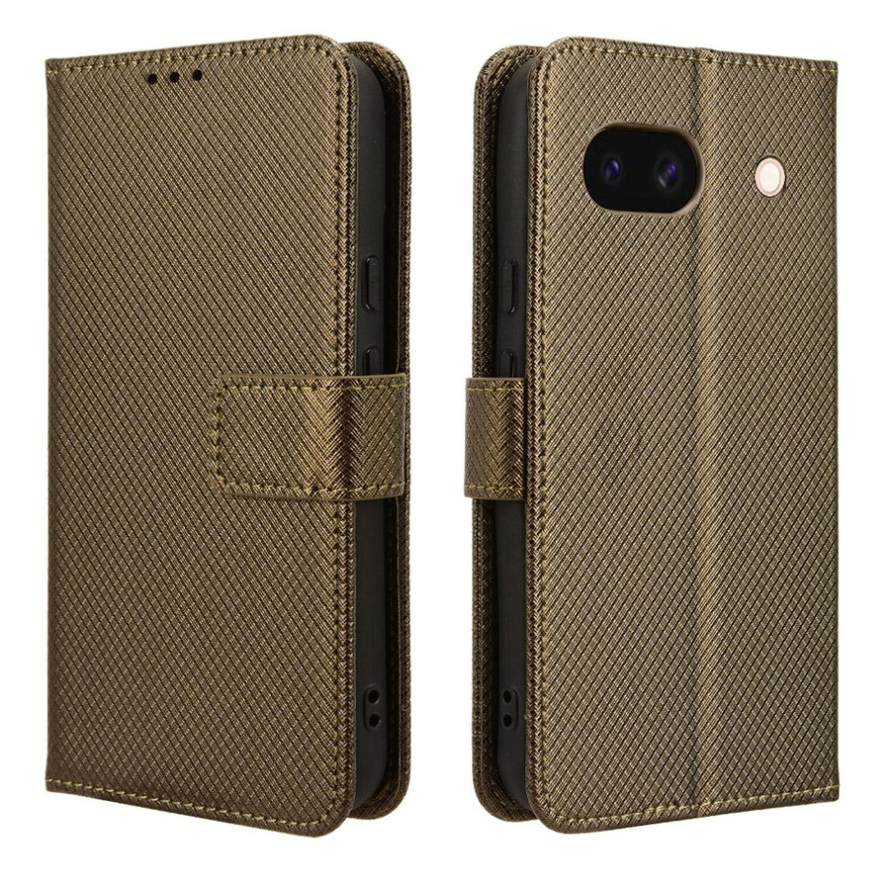 (Brown) Case For Google Pixel 8A Kickstand Cover Card Holder Magnetic Wallet Brown 764544210874