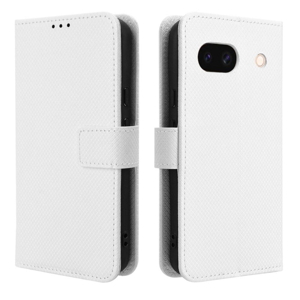(White) Case For Google Pixel 8A Kickstand Cover Card Holder Magnetic Wallet White 764544210867