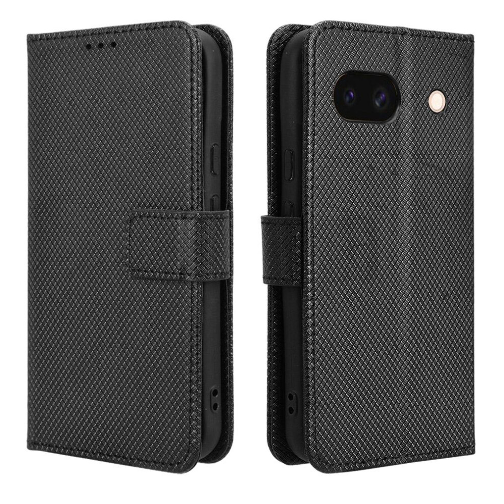 (Black) Case For Google Pixel 8A Kickstand Cover Card Holder Magnetic Wallet Black 764544210881