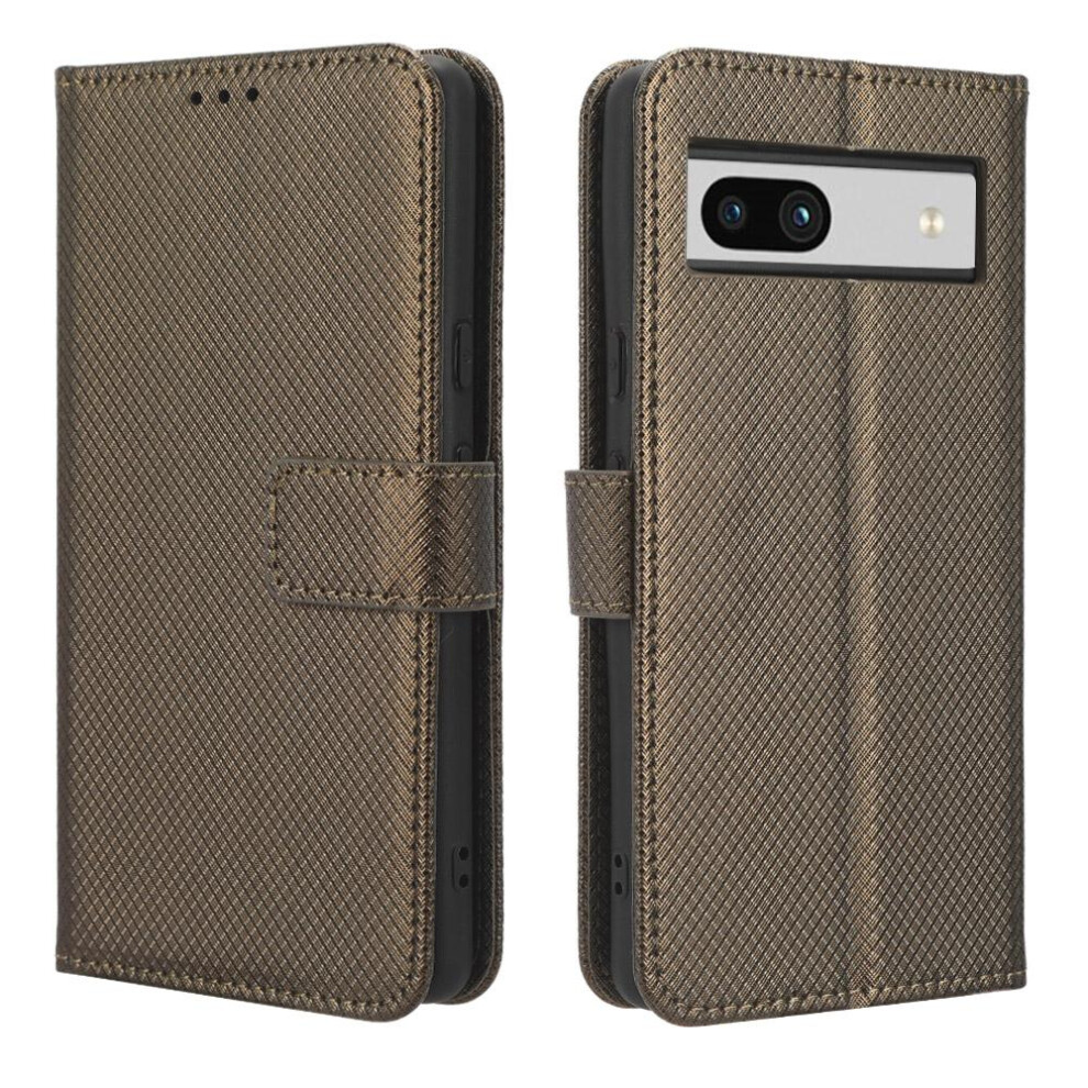 (Brown) Case For Google Pixel 7A Kickstand Cover Card Holder Magnetic Wallet Brown 764544210928