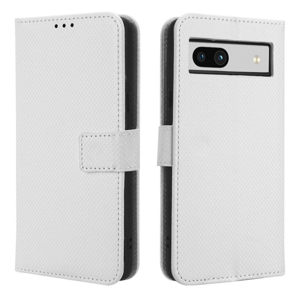 (White) Case For Google Pixel 7A Kickstand Cover Card Holder Magnetic Wallet White 764544210911