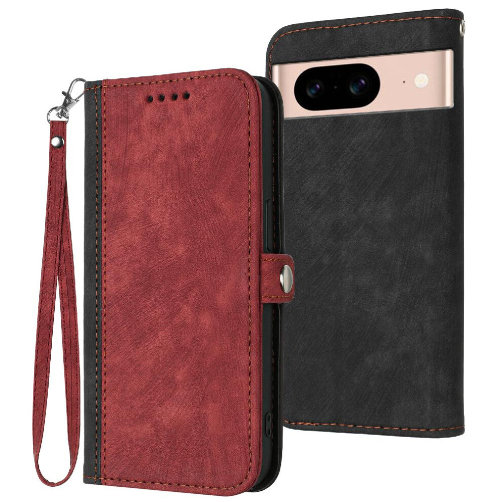 (Red) Case For Google Pixel 8A Pu Leather Magnetic Closure Flip Folio Book Kickstand Protective Wallet With Card Slot Stand Red 764544212458