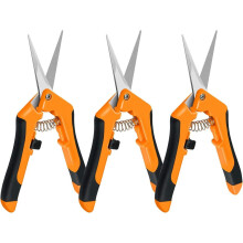 (3-pack, Orange) Pruning Snips and Clippers for Gardening ,Garden Hand Pruner Shears with Straight Stainless Steel Blades Scissors