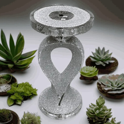 Silver Pears Mirrored Side Table