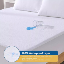 (Super King Mattress Protector) Waterproof Terry Mattress Protector Hotel Quality Single Double King Super King Size Mattress Cover