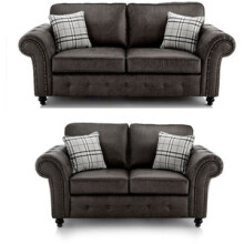 (3+2 Seater, Black) Swiss Suede Leather 3 Seater and 2 Seater Sofa