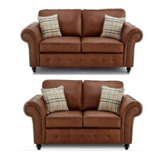 (3+2 Seater, Brown) Swiss Suede Leather 3 Seater and 2 Seater Sofa