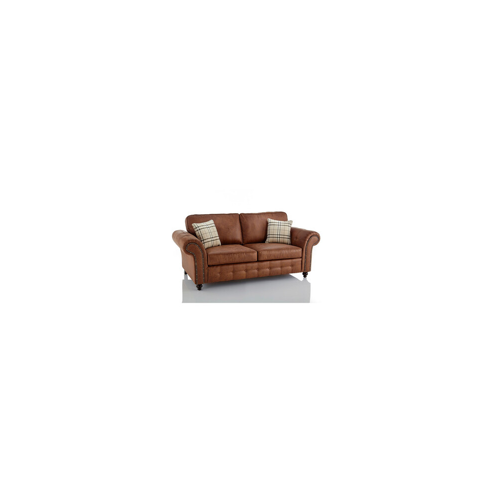 Snugg Furniture (3 Seater, Brown) Swiss Suede Leather 3 Seater And 2 Seater Sofa