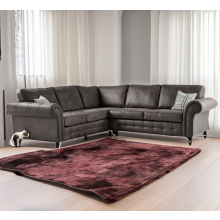 (Black) Swiss Suede Leather Corner Sofa