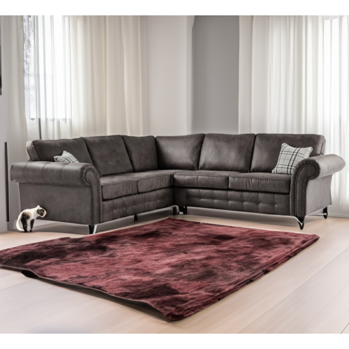 Snugg Furniture (Black) Swiss Suede Leather Corner Sofa