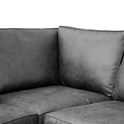 Snugg Furniture (Black) Swiss Suede Leather Corner Sofa 2