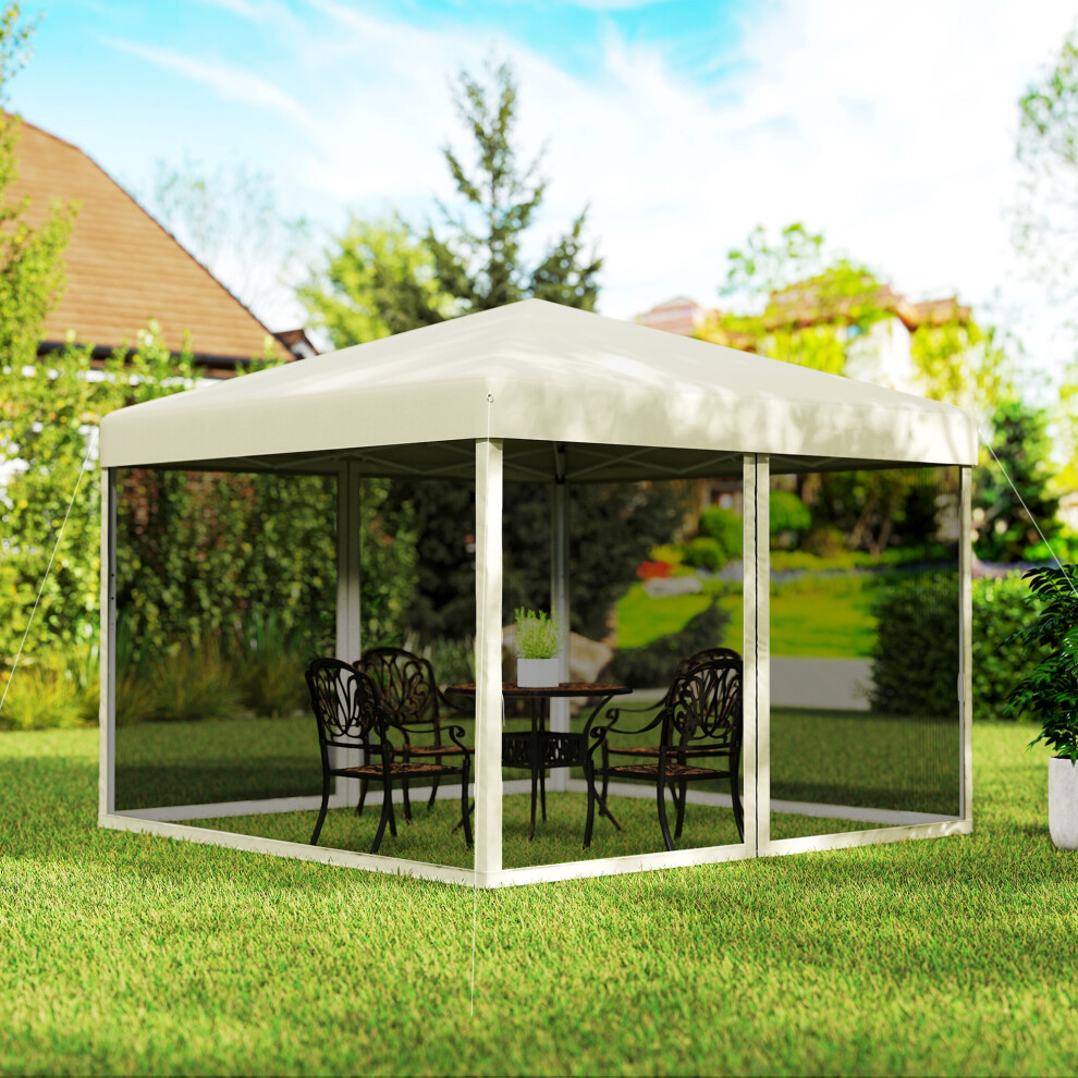 Outsunny 2.97 x 2.97m Gazebo Canopy Pop Up Tent Mesh Screen Garden Shade Mesh