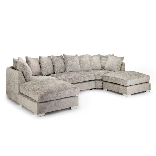 Furniture 786 (Scatter Back) Alaska U-Shaped Sofa Reversible Footstool Truffle