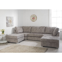 (Full Back) Alaska U-Shaped Sofa Reversible Footstool Truffle
