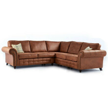 (Brown) Swiss Suede Leather Corner Sofa