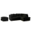 Furniture 786 (Right Hand Facing Corner Black) Chicago Jumbo Cord Corner Sofa With Footstool 1