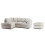 Furniture 786 (Left Hand Facing Corner Ivory) Chicago Jumbo Cord Corner Sofa With Footstool 1