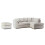 Furniture 786 (Right Hand Facing Corner Ivory) Chicago Jumbo Cord Corner Sofa With Footstool 1