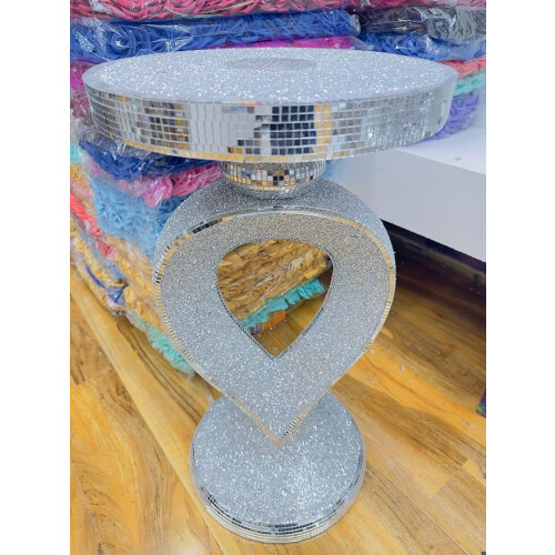 Silver Mirrored Side Table 1