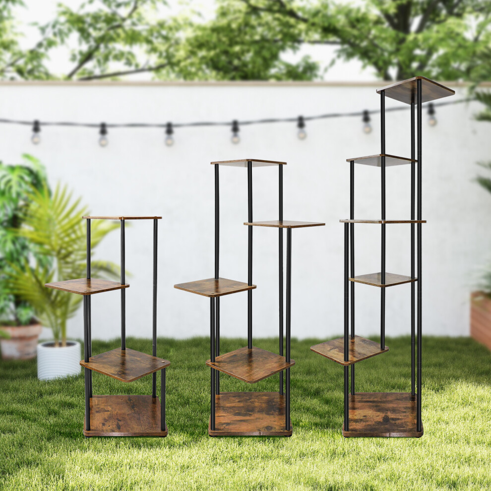 (4 Tiers) Metal Plant Stand Indoor Corner Shelf for Multiple Plants, Space-Saving Flower Stand for Living Room, Balcony, Garden, Bedroom