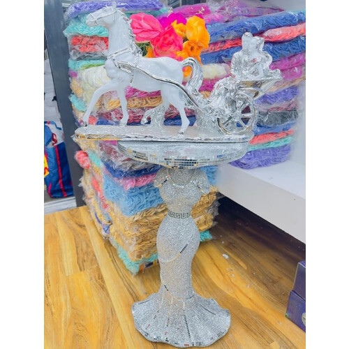 Silver Mirrored Side Table 1