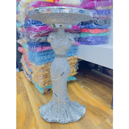 Silver Mirrored Side Table