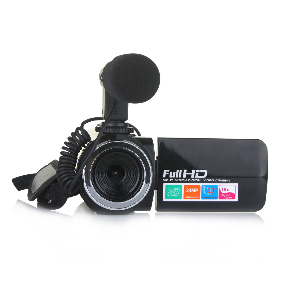 Vlog Camcorder Digital Video YouTube Vlogging Camera Recorder Microphone Lens