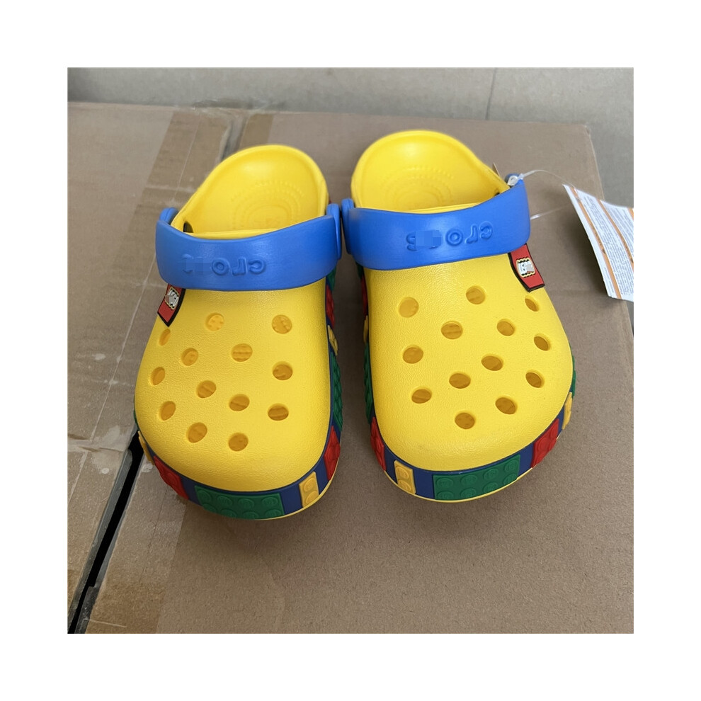 (Yellow, J1=19.5-20cm) Summer Girl Boys Cros Style Crocband Clog Kid Beach Shoes Sandals