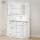 Homcom HOMCOM Kitchen Cupboard Storage Cabinet with Adjustable Shelves, White 7