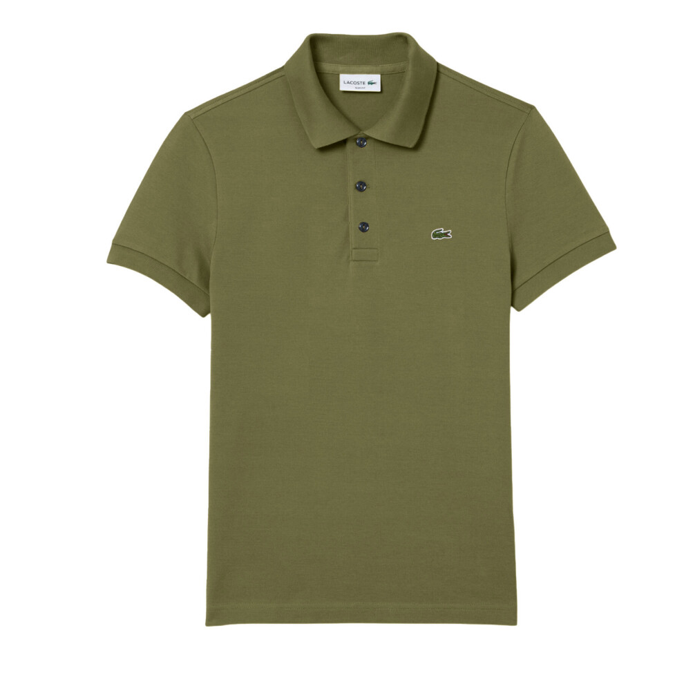 New Lacoste Men's (Khaki, M) Ph6348 Polo T Shirts Slim Fit Top Green
