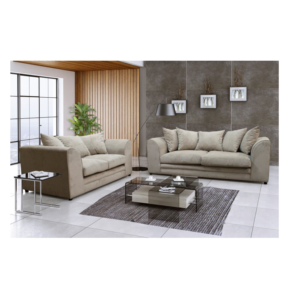 (3+2 Seater, Beige) Chelsea 3 Seater and 2 Seater Sofa Grey-Beige