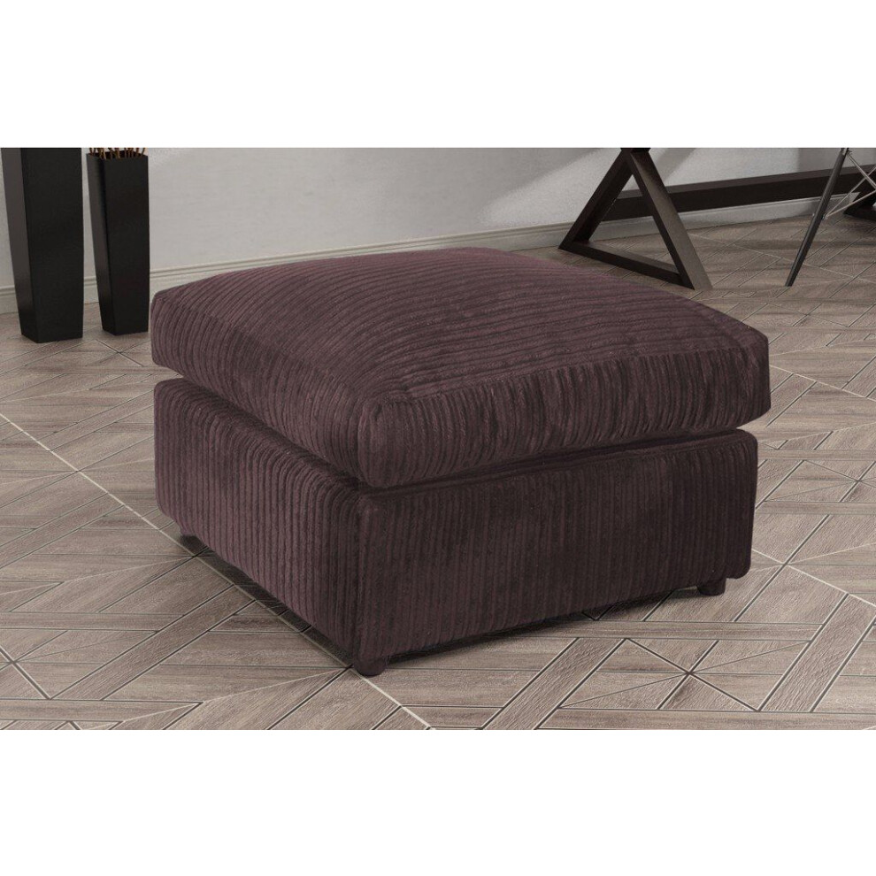 Snugg Furniture (Chocolate) Milo Jumbo Cord Footstool/ Pouffe Brown